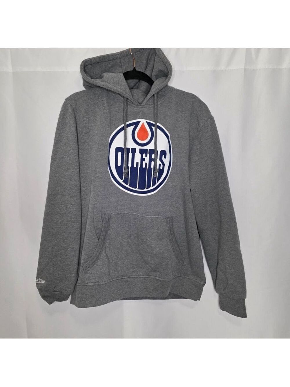 Men's Mitchell & Ness Gray Edmonton Oilers Hoodie L